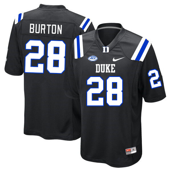 Men #28 Clayton Burton Duke Blue Devils College Football Jerseys Stitched Sale-Black